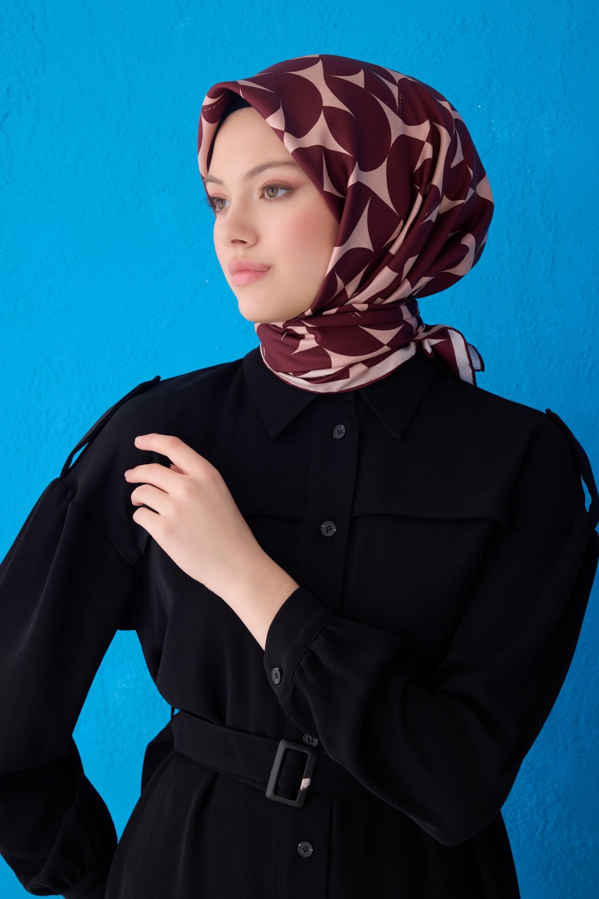 Twill İpek Eşarp Bordo 4117-30