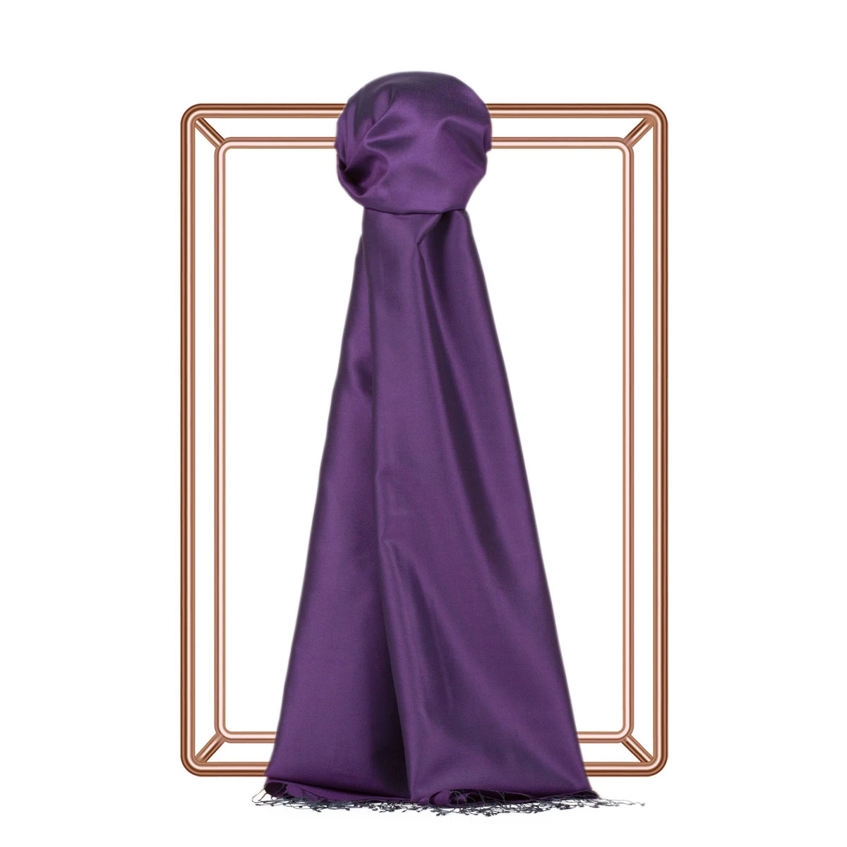 Tek Dokuma DÜZ İPEKEVİ ŞAL - mor menekşe image