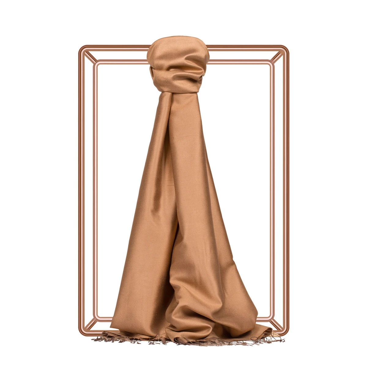 0927 Çift Taraflı İpek Şal - BAL KÖPÜĞÜ main variant image