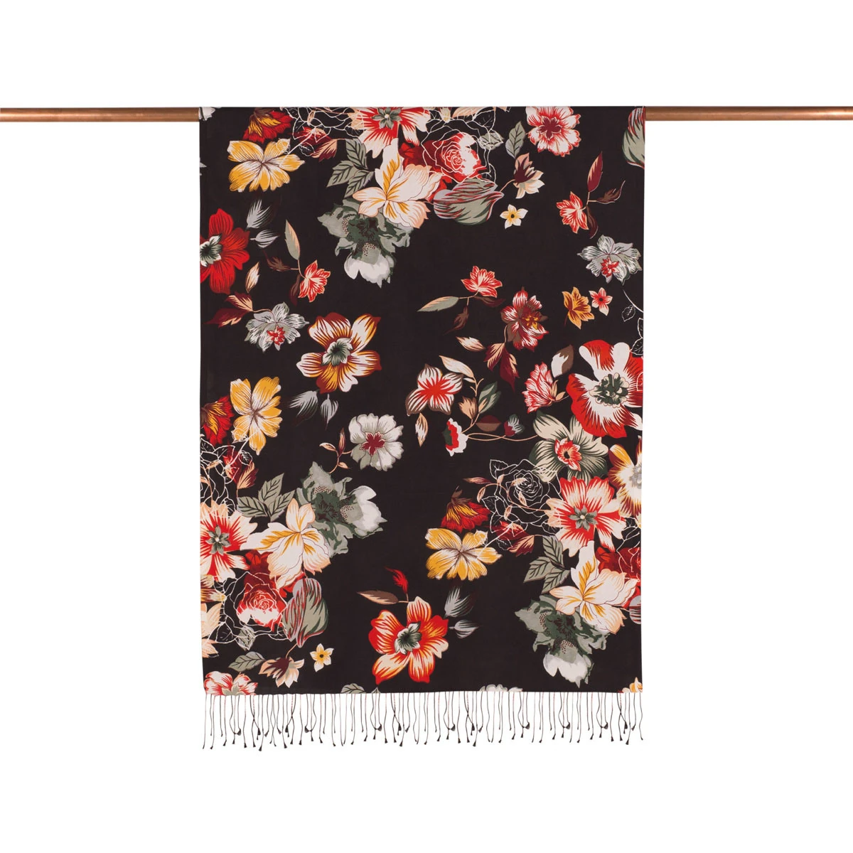 Çöl Gülü Desenli İpek Şal