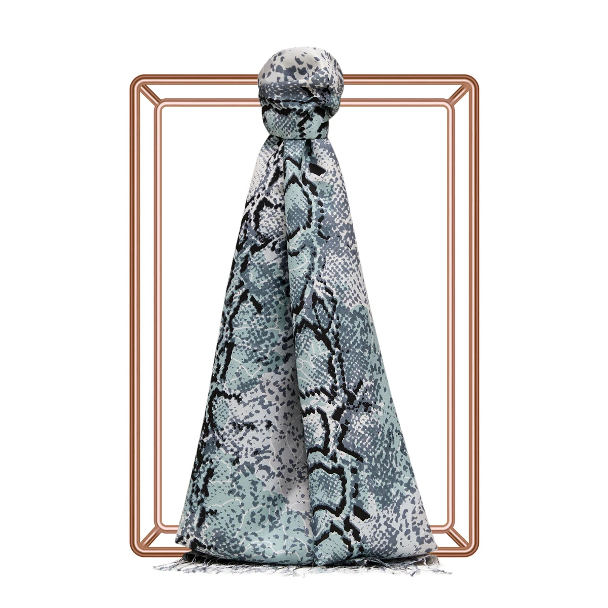 Piton Desenli İpek Şal image