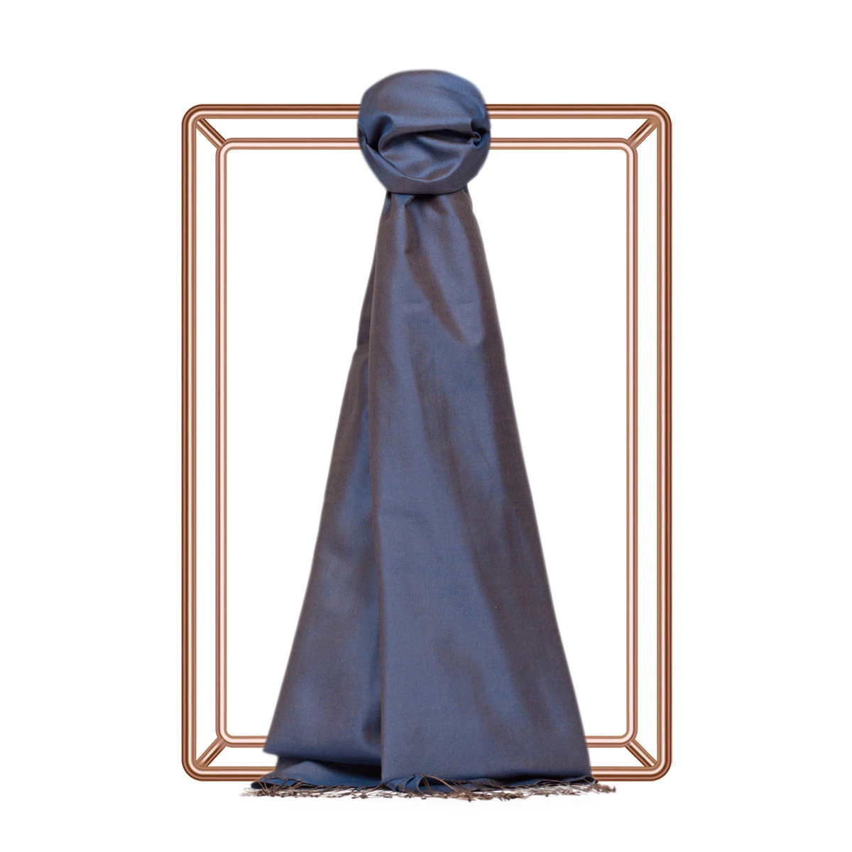 Tek Dokuma DÜZ İPEKEVİ ŞAL - KOT MAVİ image