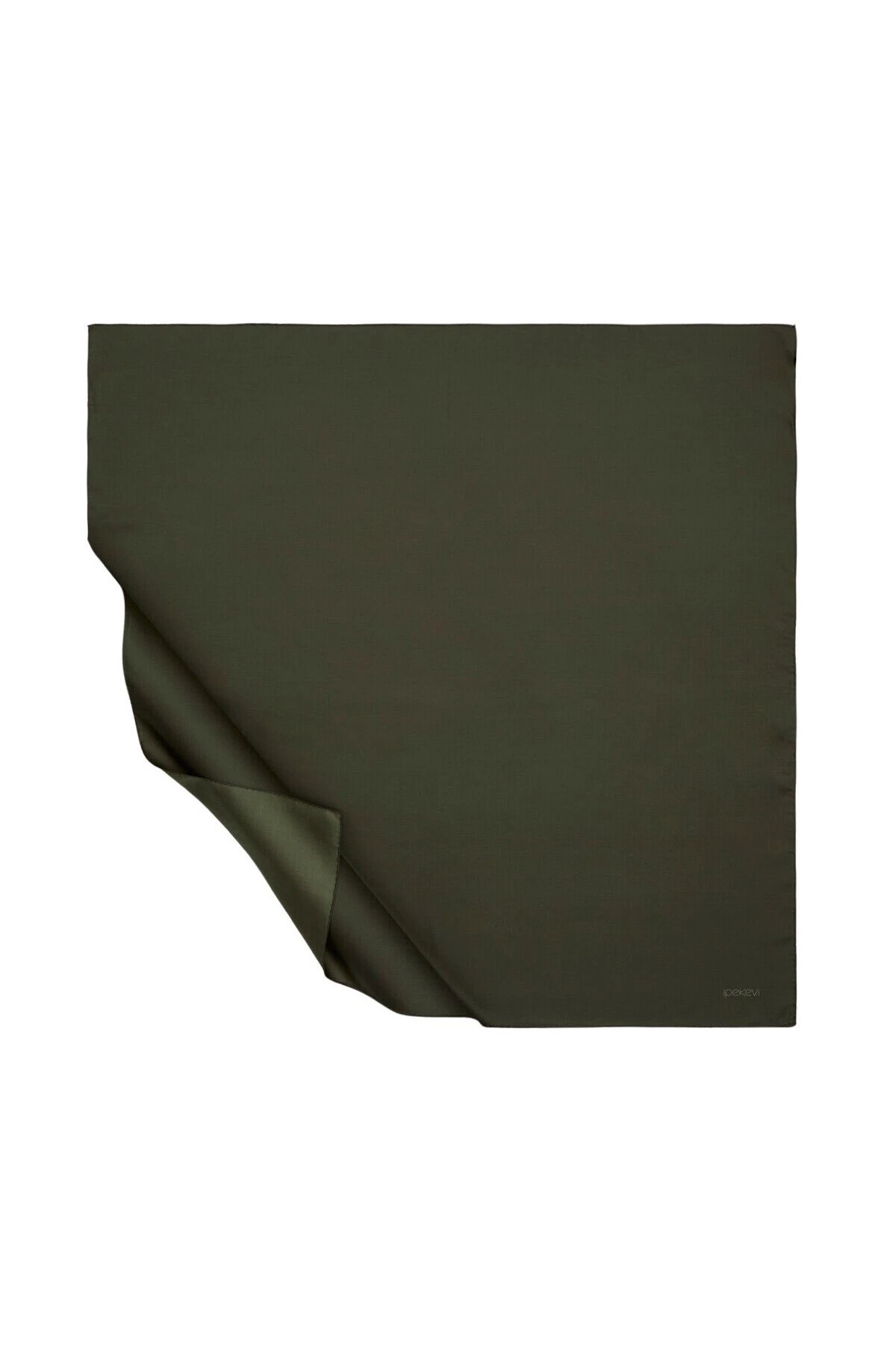 Düz Twill Ipek Eşarp - zeytin 957 image