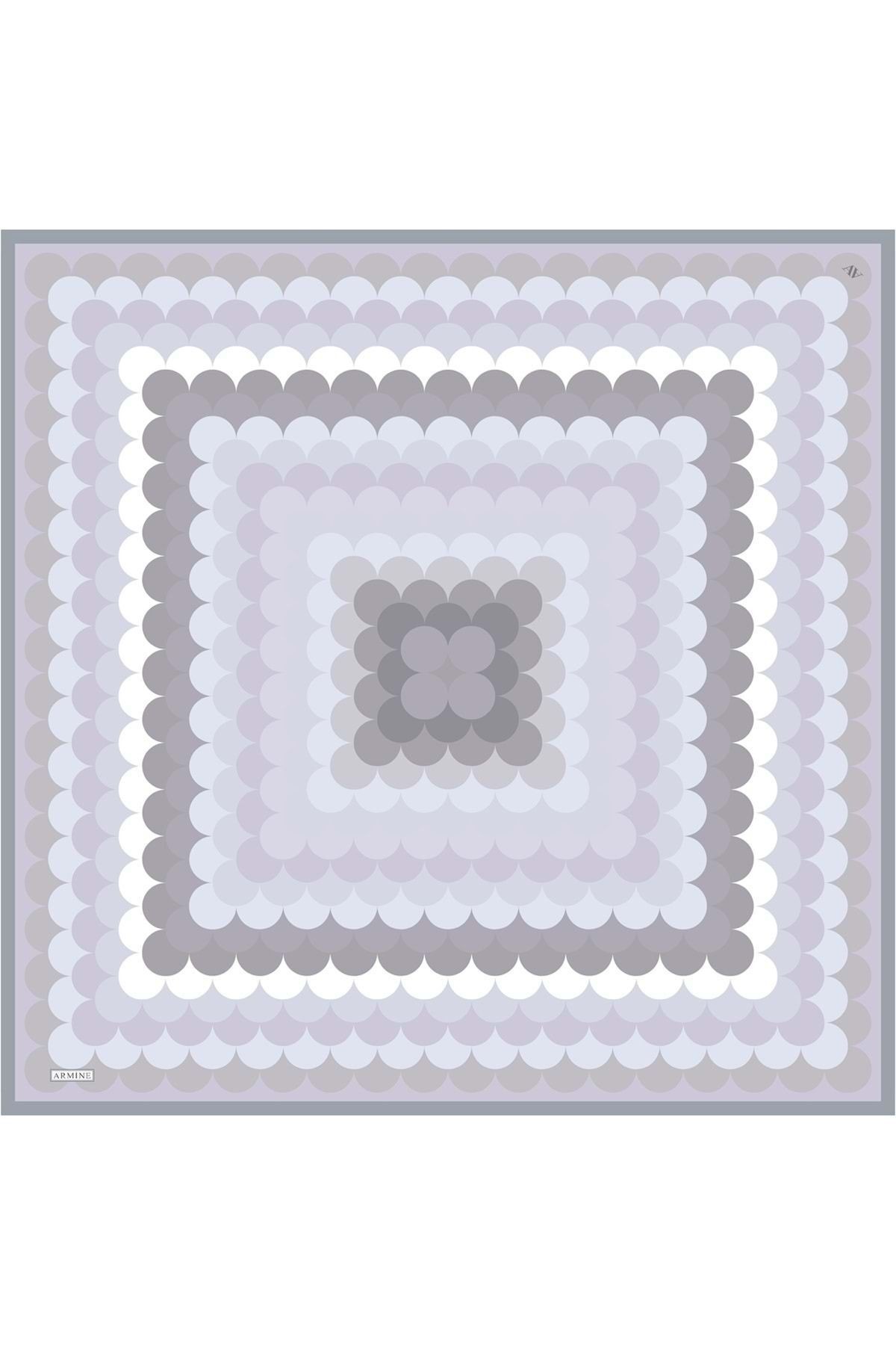 %100 Twill Ipek Desenli Eşarp | 9212dt-57