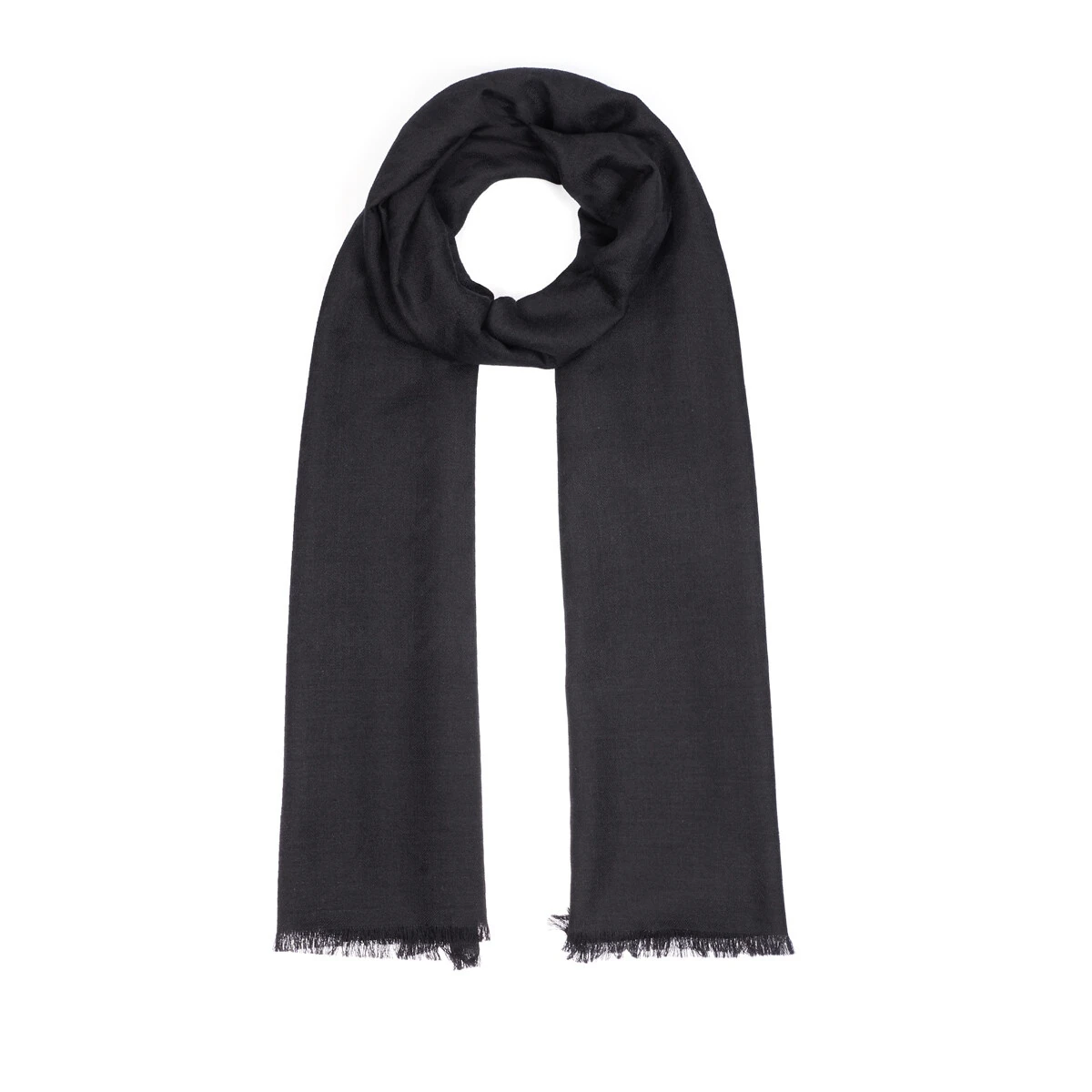 Kaz Ayağı Desenli Yün İpek Şal