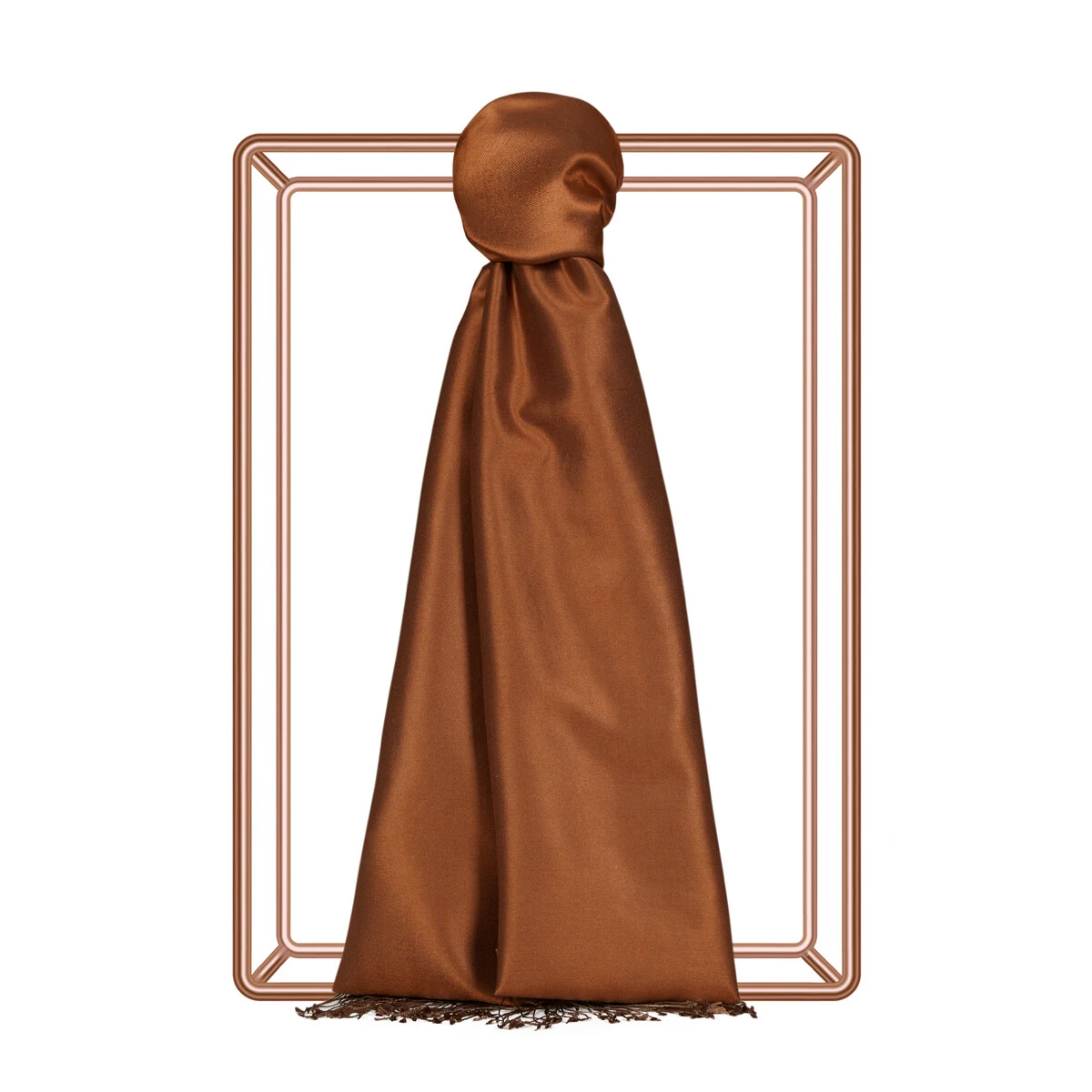 0927 Çift Taraflı İpek Şal - toprak main variant image