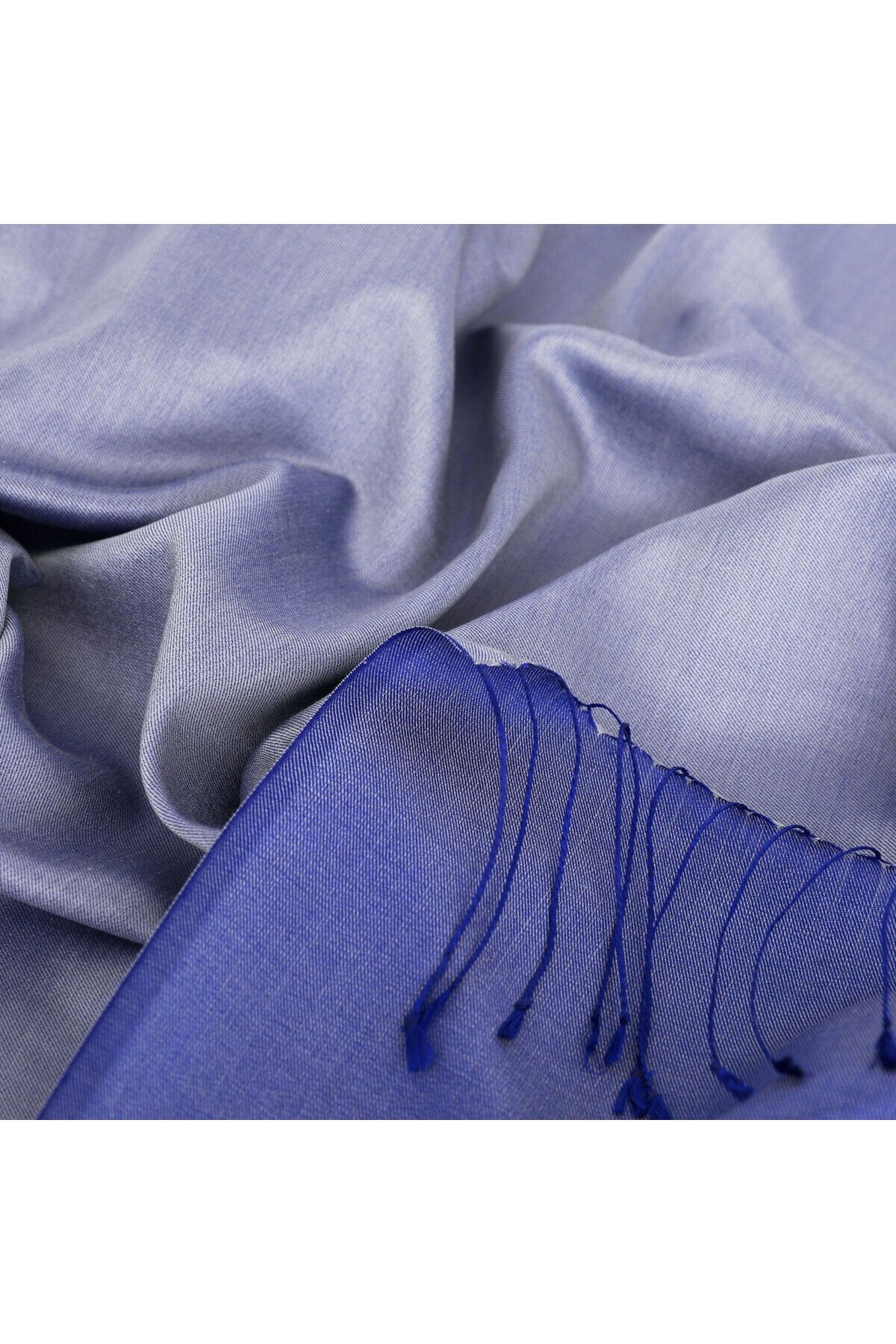 Gri-saks Çift Taraflı Ipek Şal 927