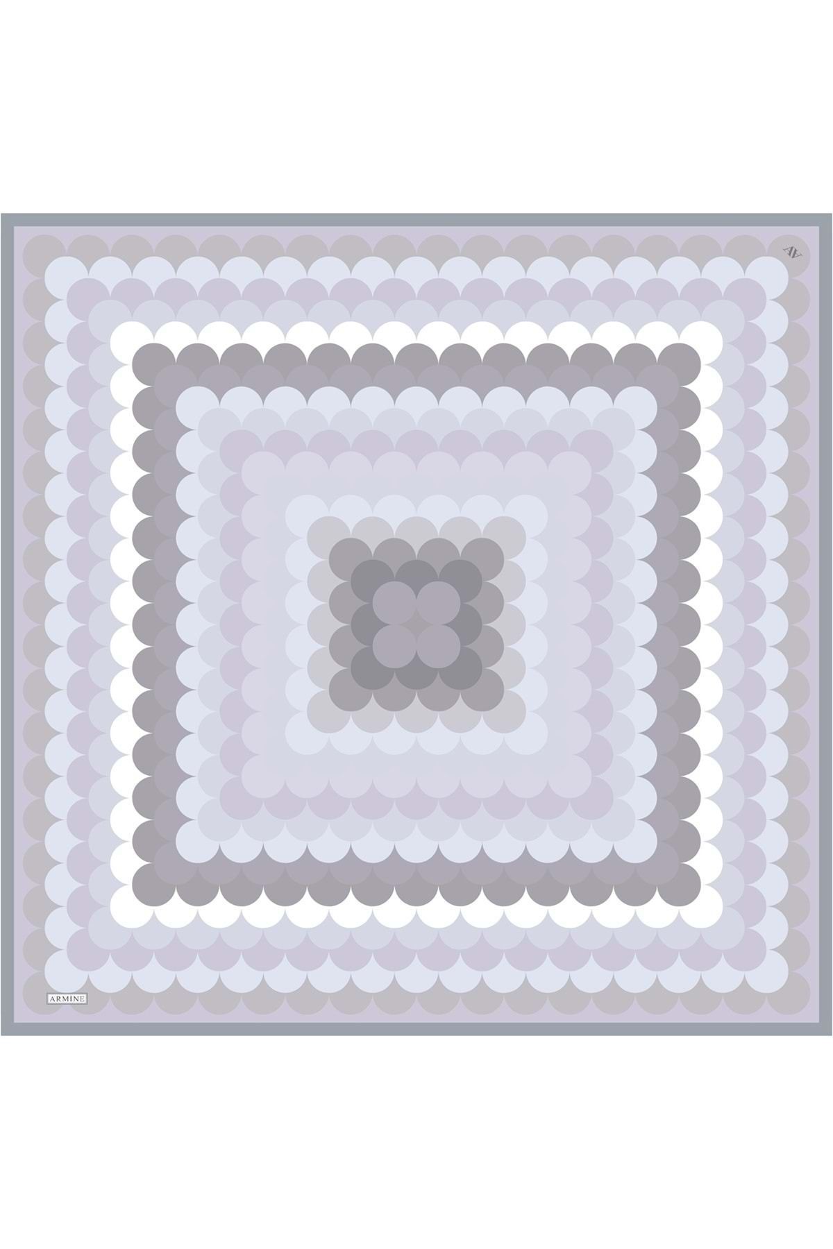 %100 Twill Ipek Desenli Eşarp | 9212dt-57