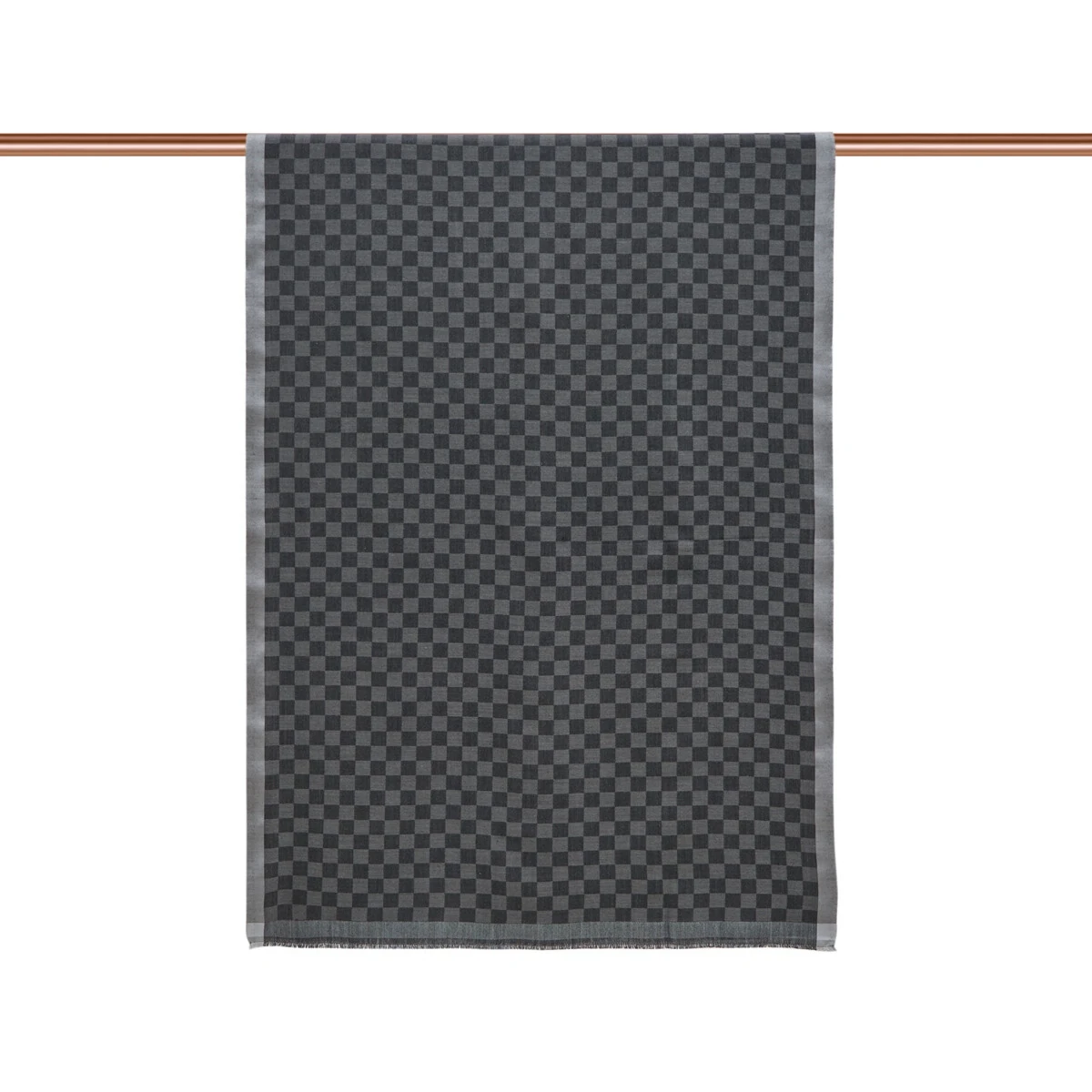 Dama Desenli Yün İpek Şal