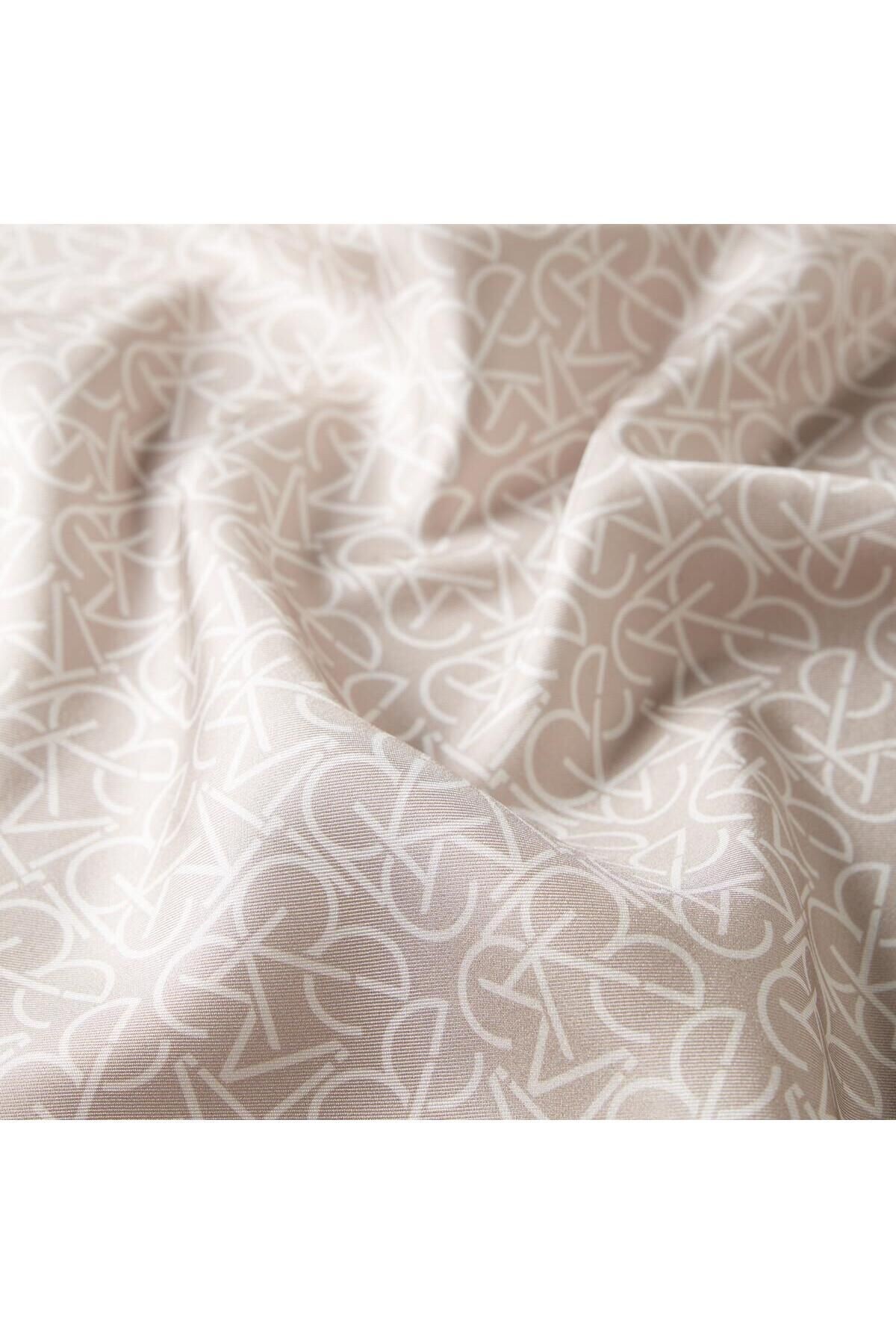 Twill Ipek Eşarp - Typo Monogram - Taş