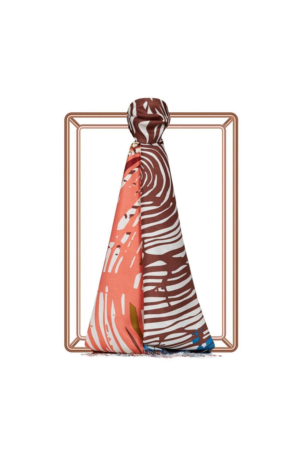 Renkli Zebra Desenli Ipek Şal 01940- 05 main variant image