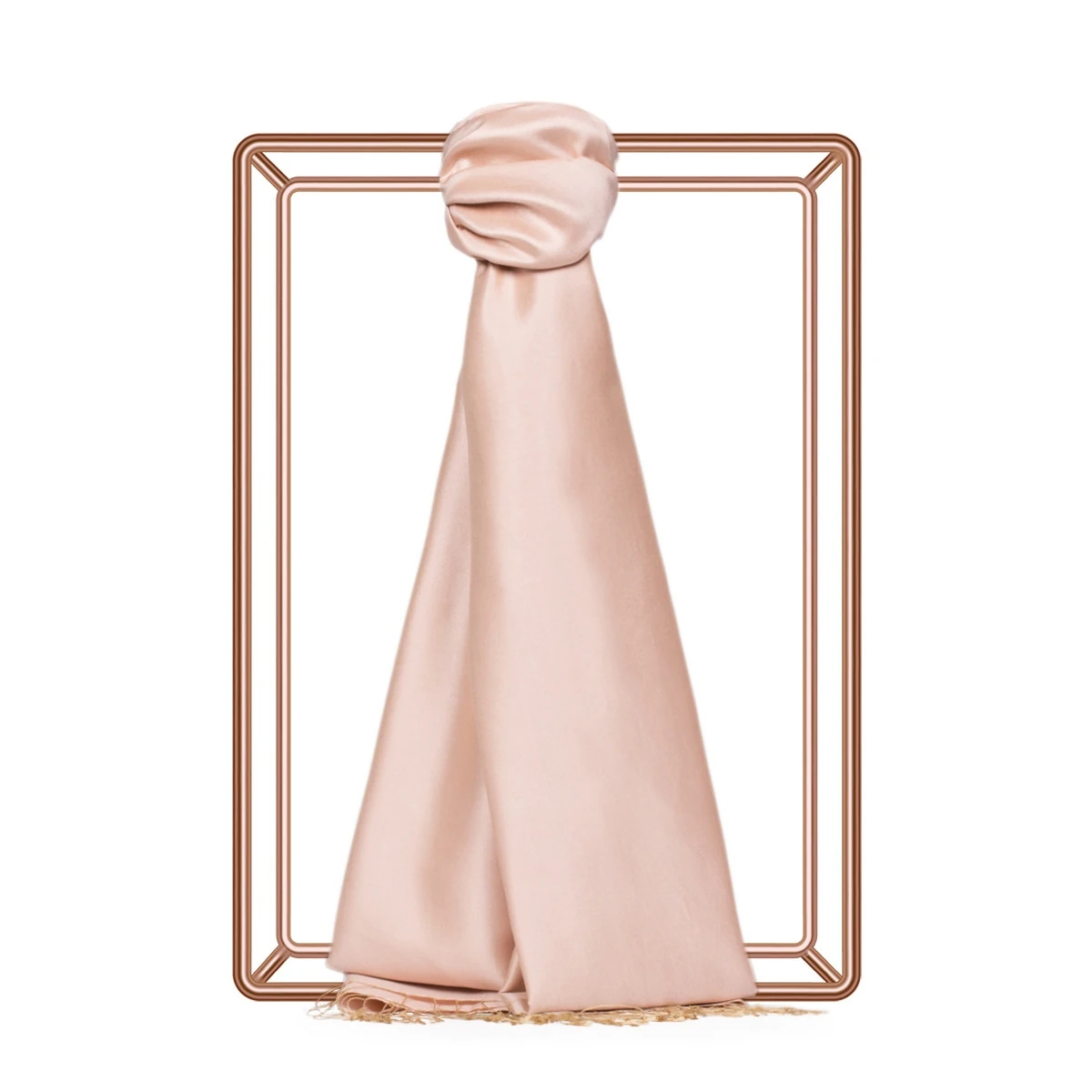 Tek Dokuma DÜZ İPEKEVİ ŞAL - pudra image