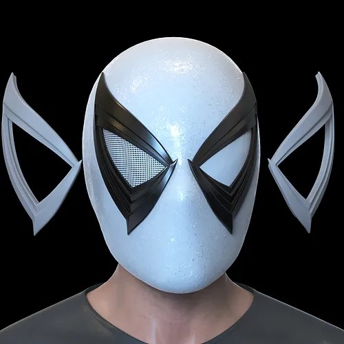 Ön Sipariş Mıknatıslı Beyaz Spiderman Maskesi 