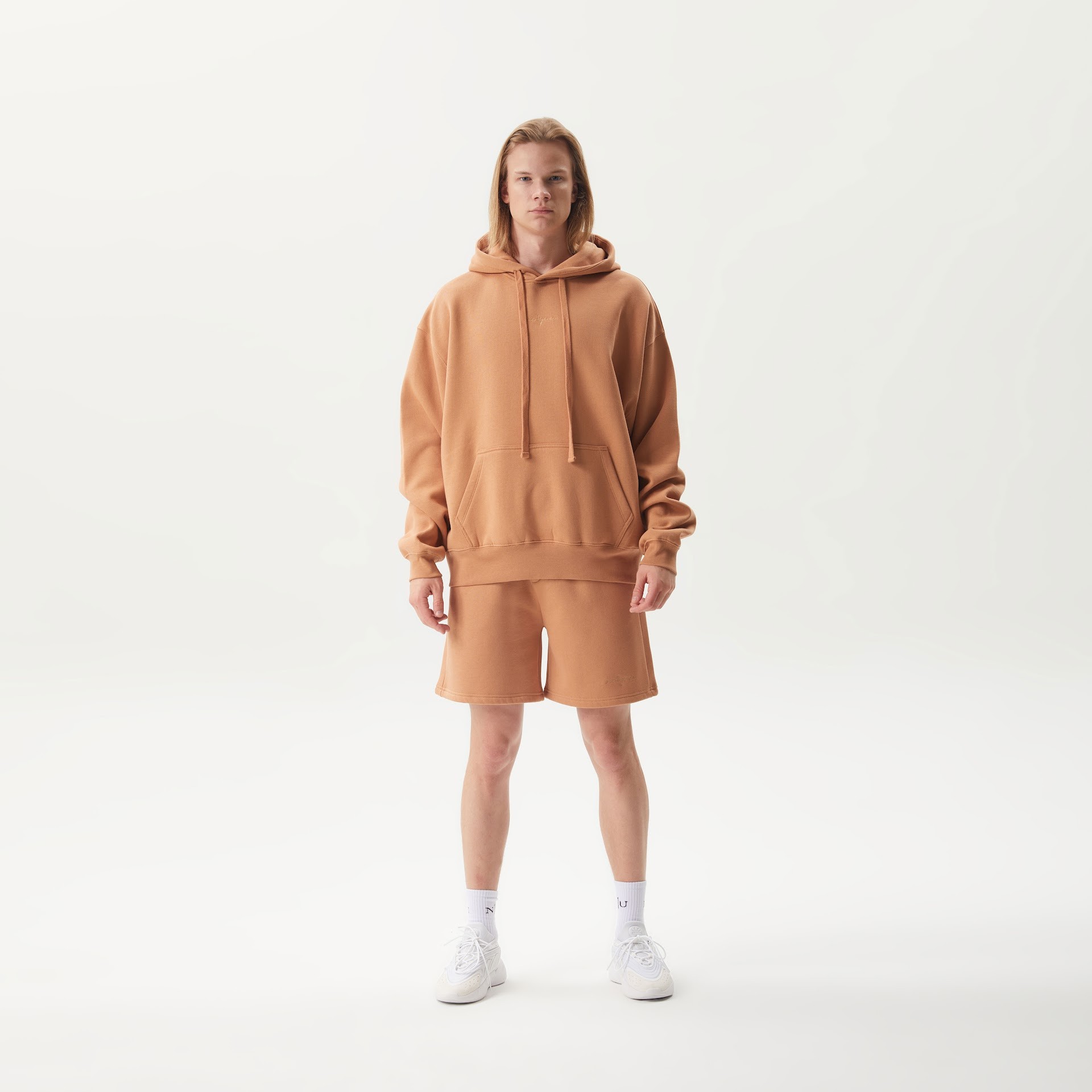 Kapüşonlu Kanguru Cepli %100 Pamuk Oversize Unisex Sweatshirt - Kahve