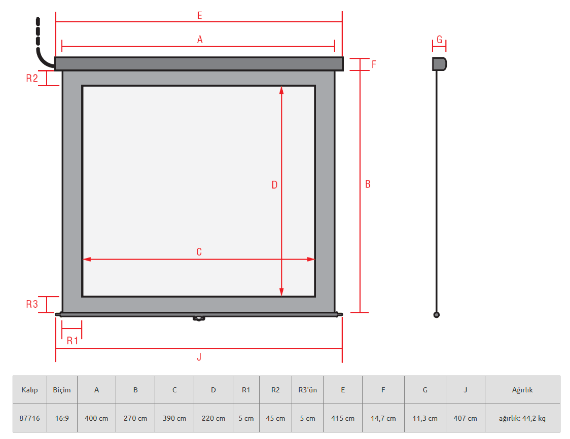 Reflecta CrystalLine Motor 400x270 (390x220) cm 16:9 4K Perde