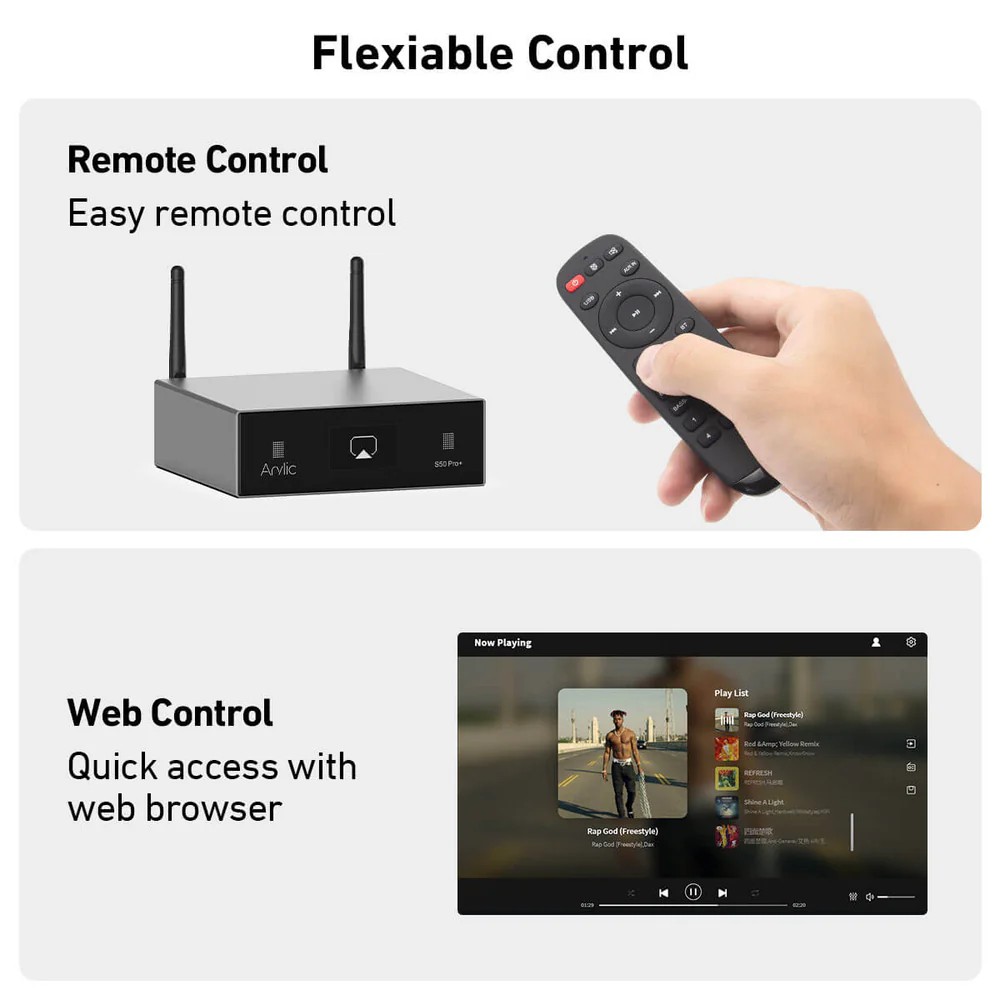 Arylic S50Pro+ Preamfi aptX HD & ESS 9023 DAC Streamer 