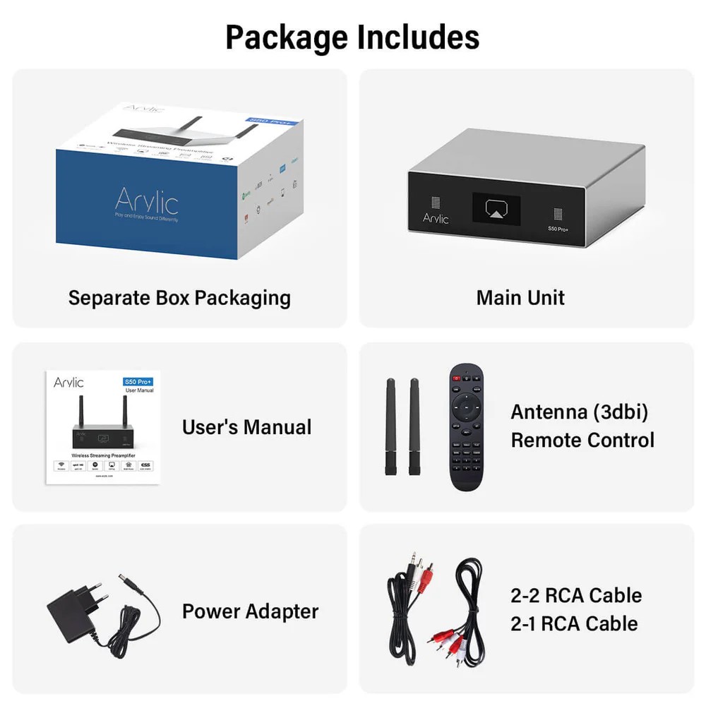 Arylic S50Pro+ Preamfi aptX HD & ESS 9023 DAC Streamer 