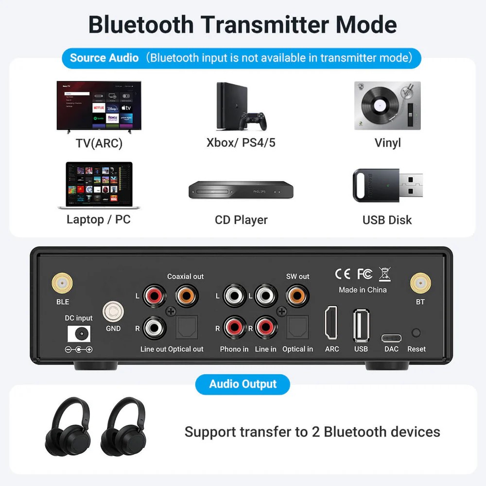 Arylic BP50 Bluetooth Preamfi ESS ES9023P DAC