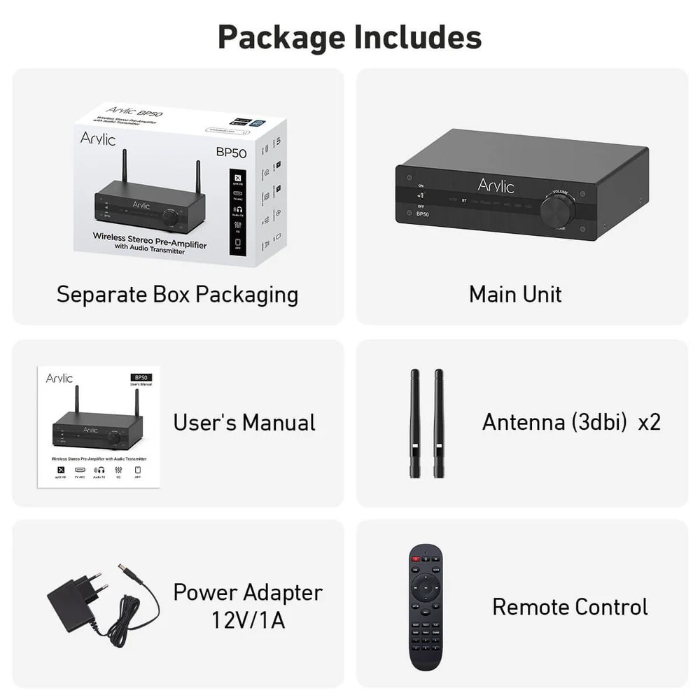 Arylic BP50 Bluetooth Preamfi ESS ES9023P DAC