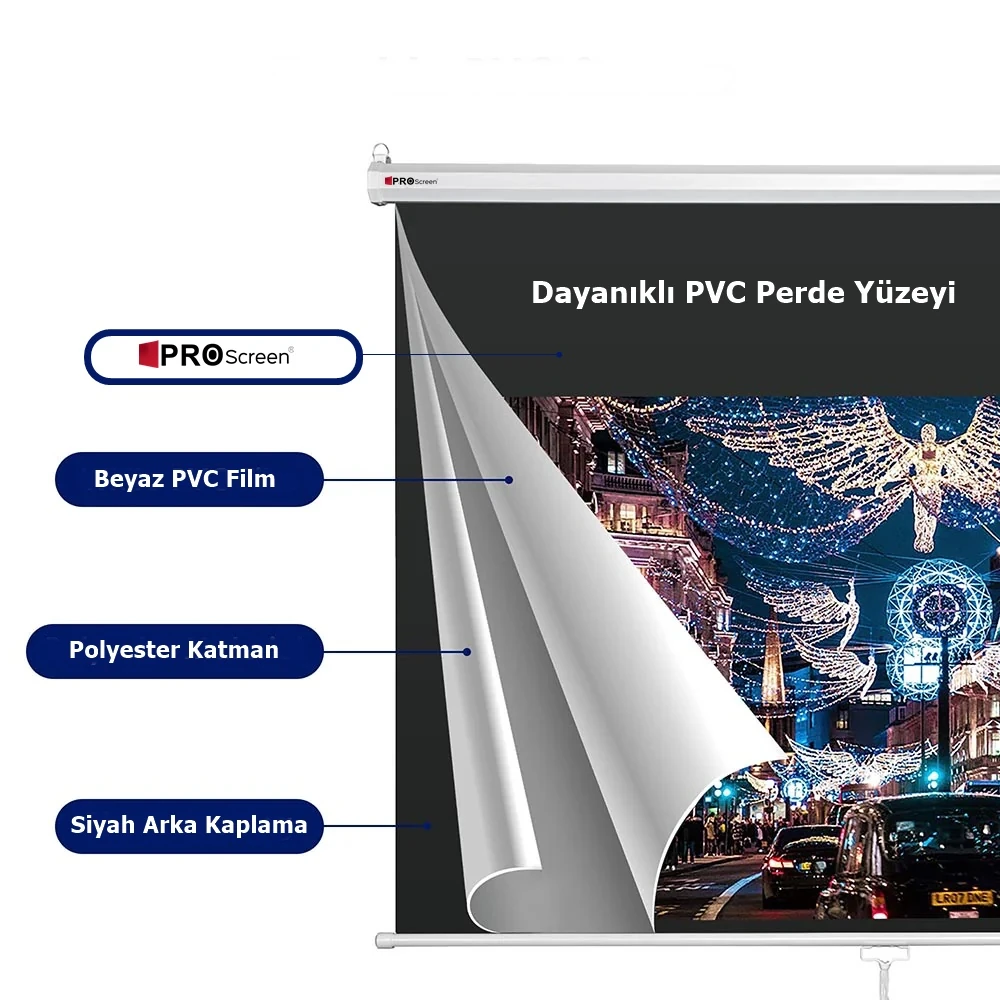 Pro Screen 200 Proscreen 200x200 Storlu Projeksiyon Perdesi