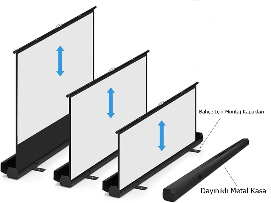 Proscreen Proscreen Floor UP - 100 inç 209x152 Manual Yerden Açılan Perde