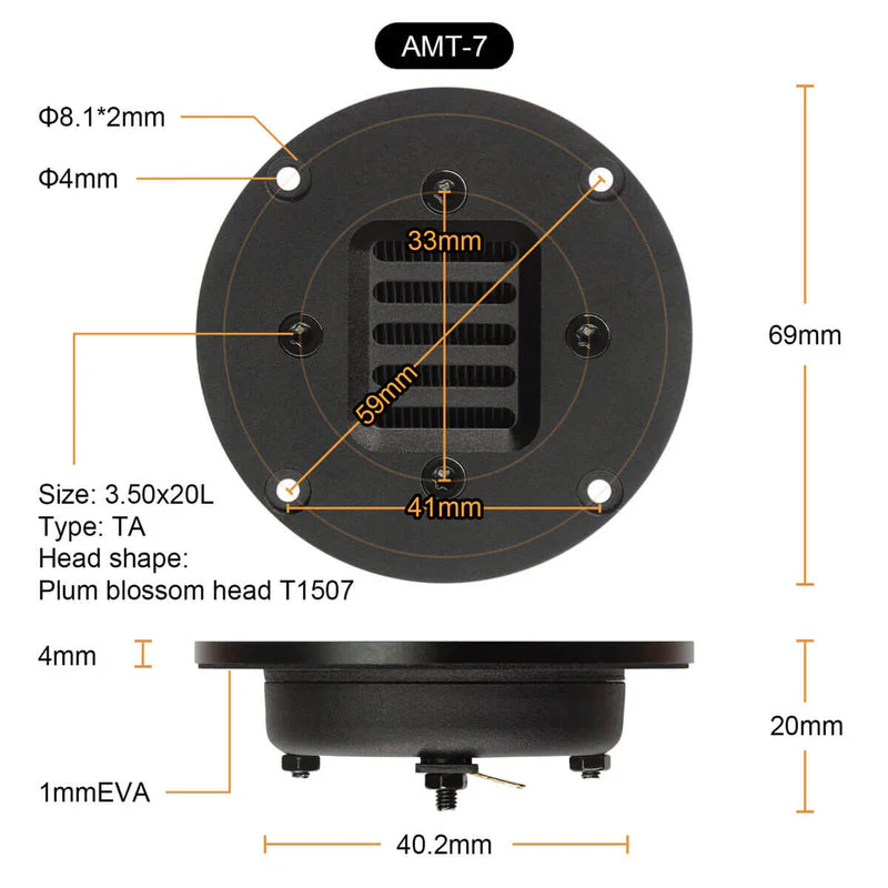 Up2stream Air Motion Transformer (AMT-7) Tweeters 4 Ohm