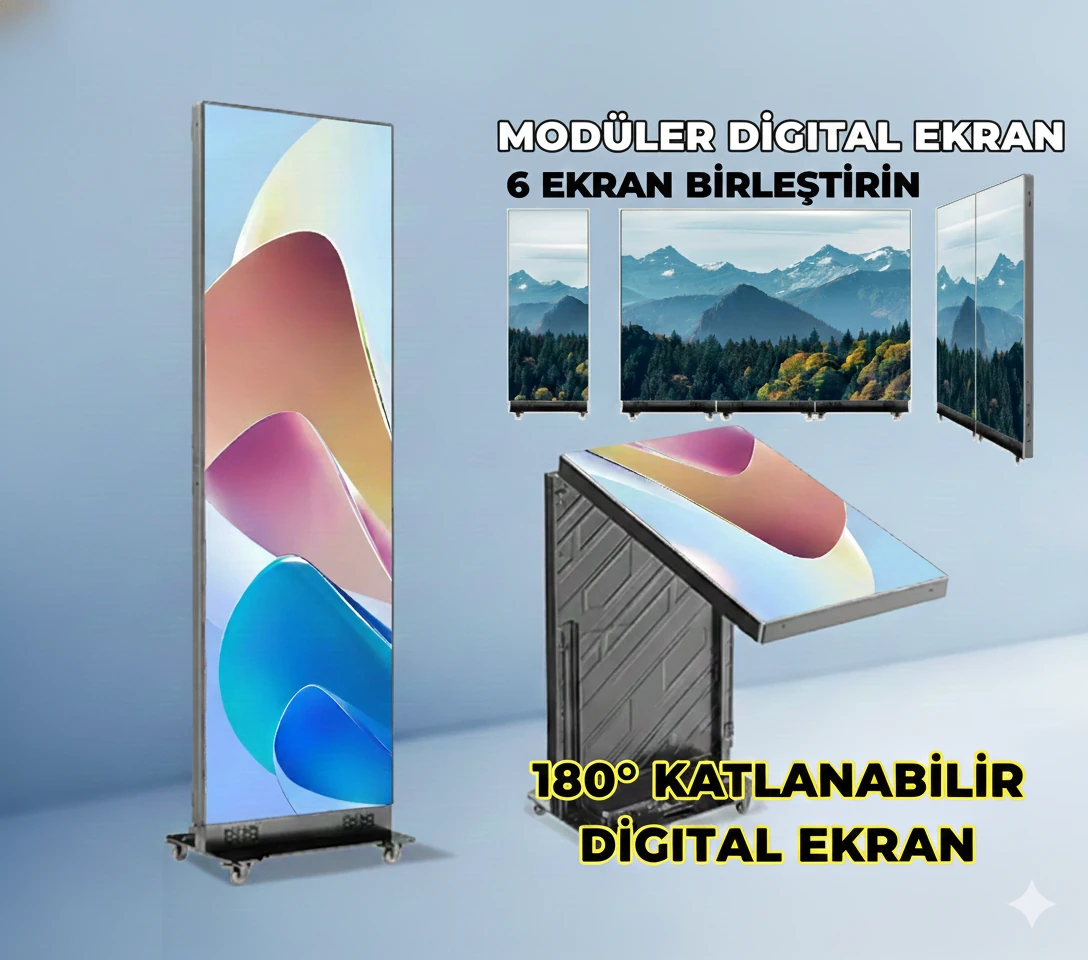 IQ Touch Birleştirilebilir -Katlanır - Taşınabilir 80 inç Dijital Poster 