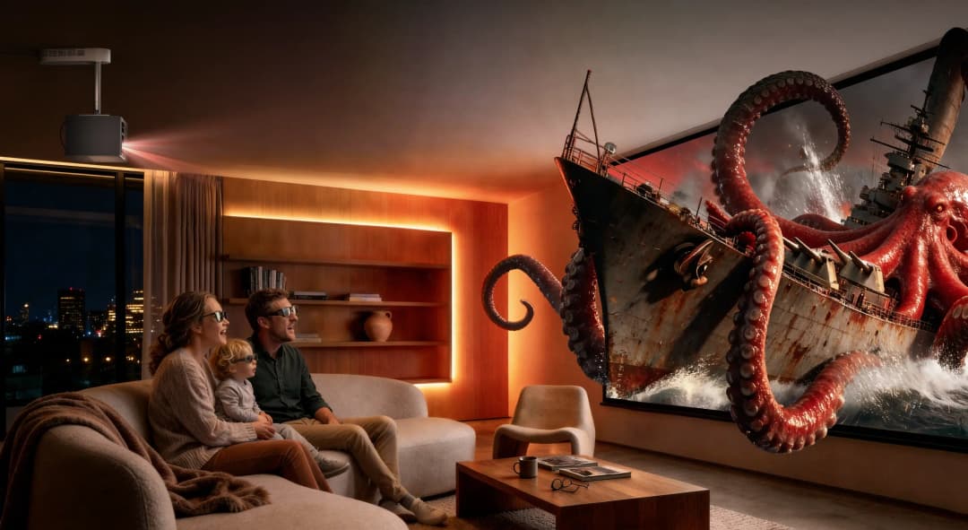 Aile ile evde 3D sinema deneyimi - etkileyici 3D derinlik