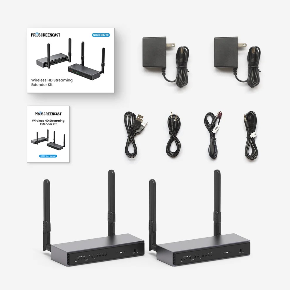 Proscree SC03 Kablosuz HDMI Extender Full HD 1080P@60Hz ( Verici & Alıcı set ) 