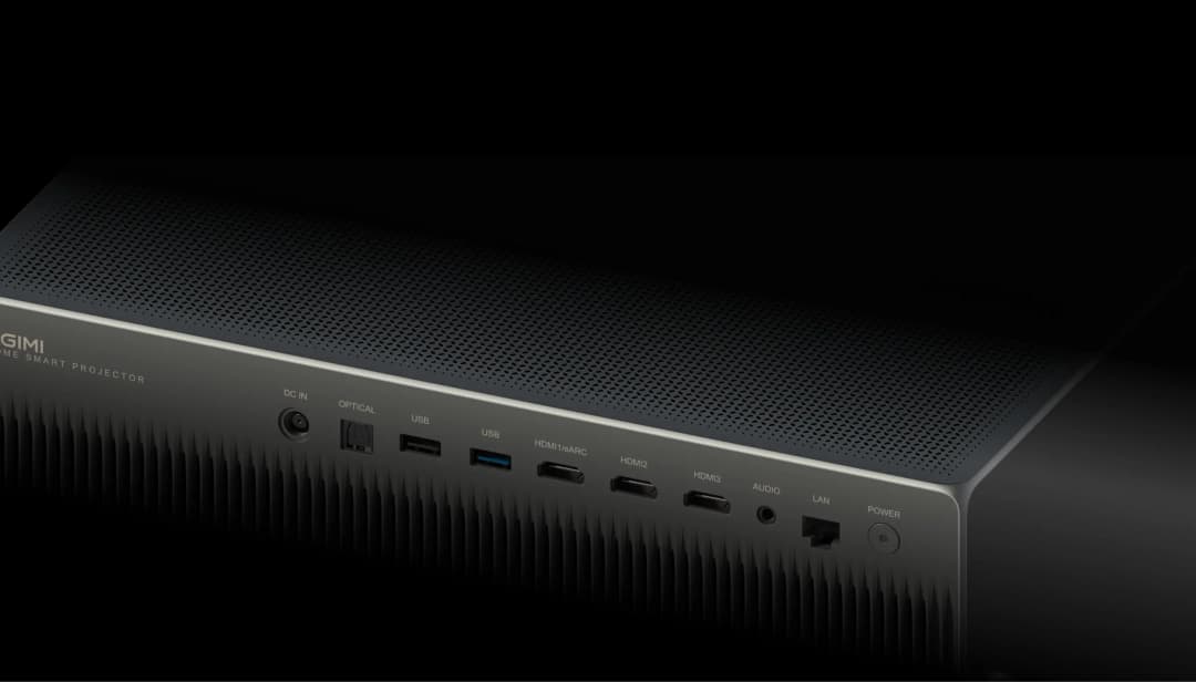 TITAN Noir Ultra Max arka panel bağlantı portları: HDMI eARC, USB 3.0, Gigabit LAN, optik ses