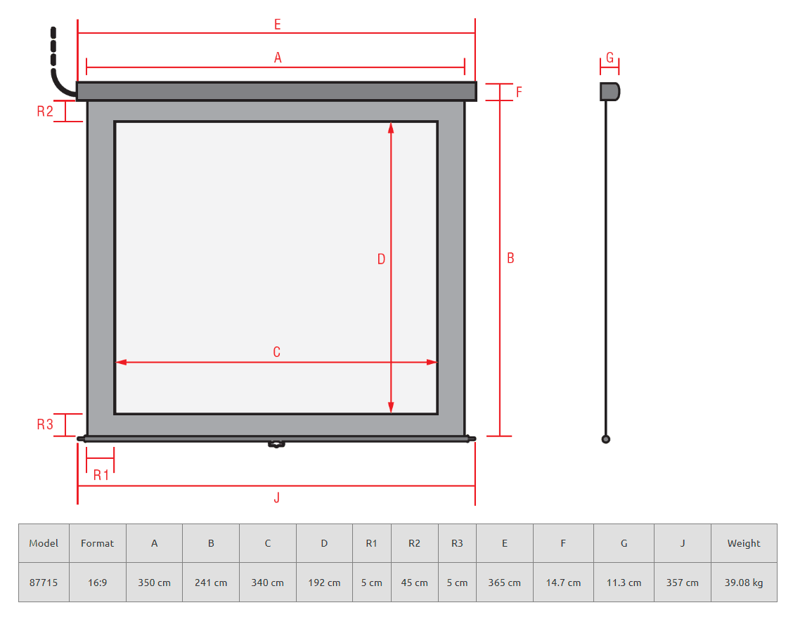 reflecta CrystalLine Motor 350x241 (340x192) cm 16:9 4K Perde