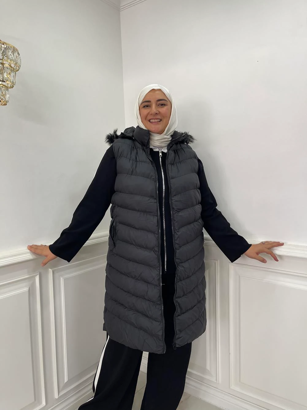 Tesettür Yelek | Kürklü Yelek | EMS