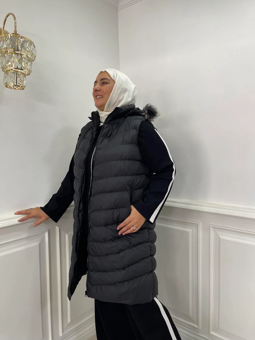 Tesettür Yelek | Kürklü Yelek | EMS