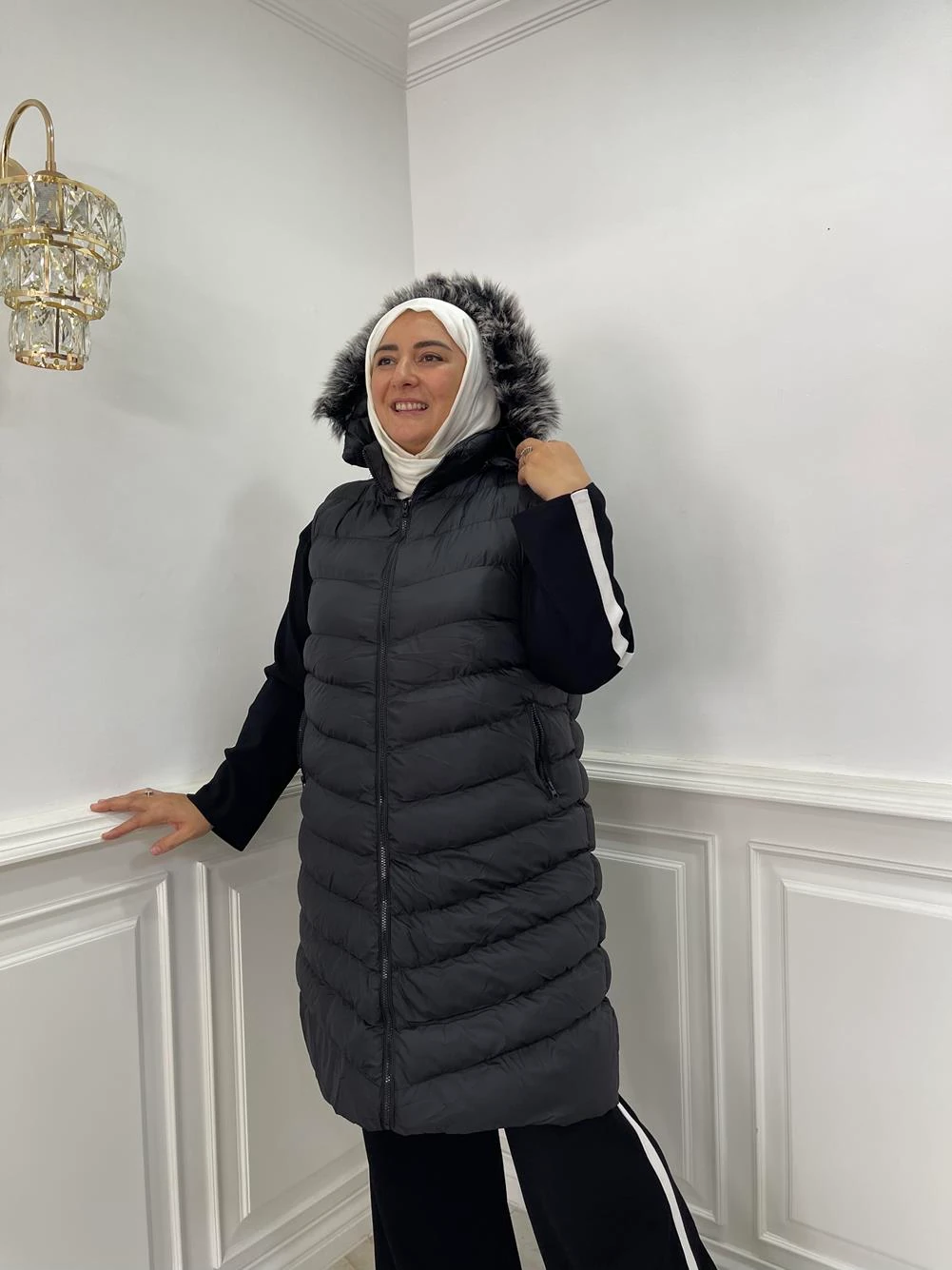 Tesettür Yelek | Kürklü Yelek | EMS