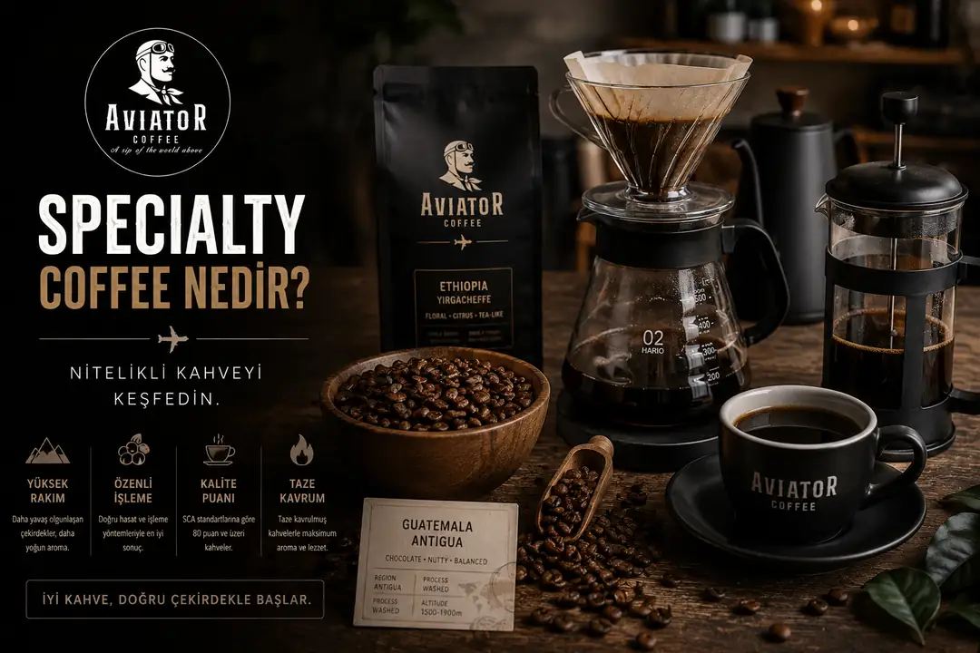 Specialty coffee demleme ekipmanları ve kahve çekirdekleri