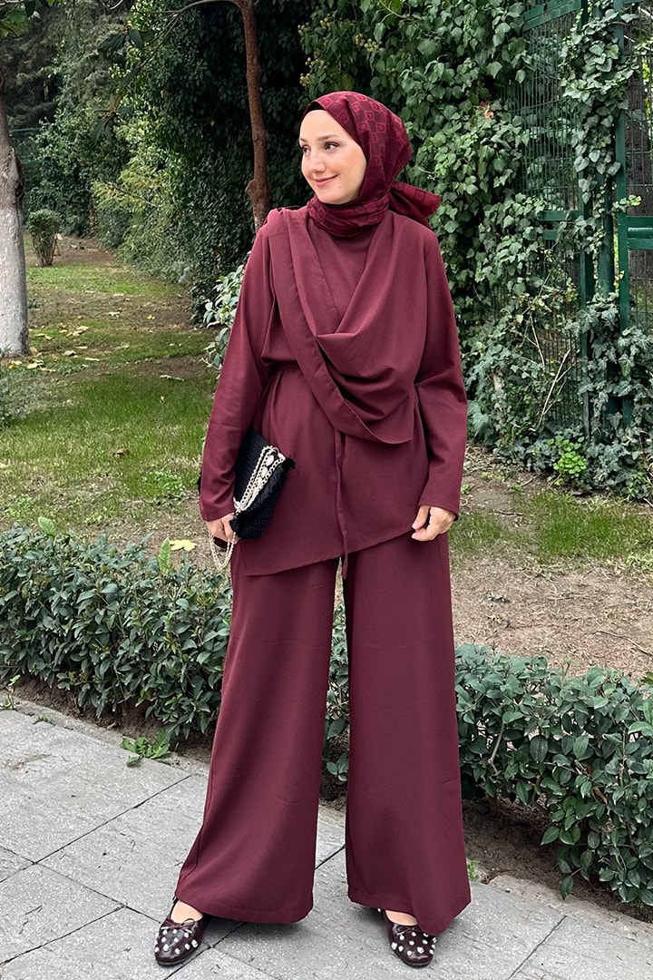 Şal Detaylı Poliviskon Takım