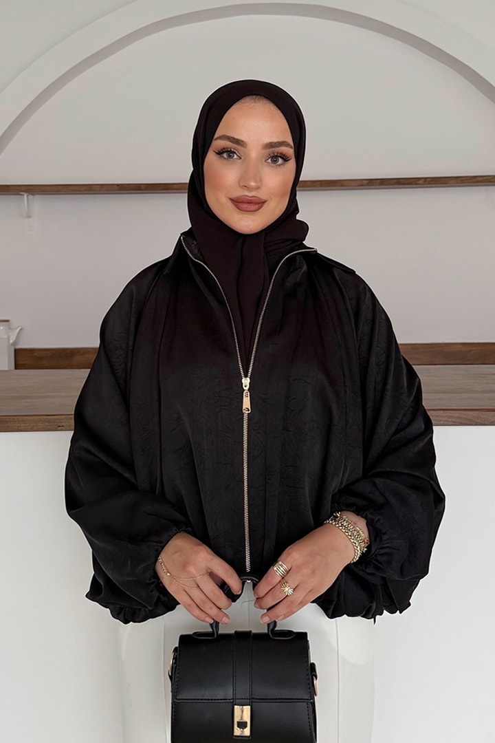 Zra Saten Bomber Ceket