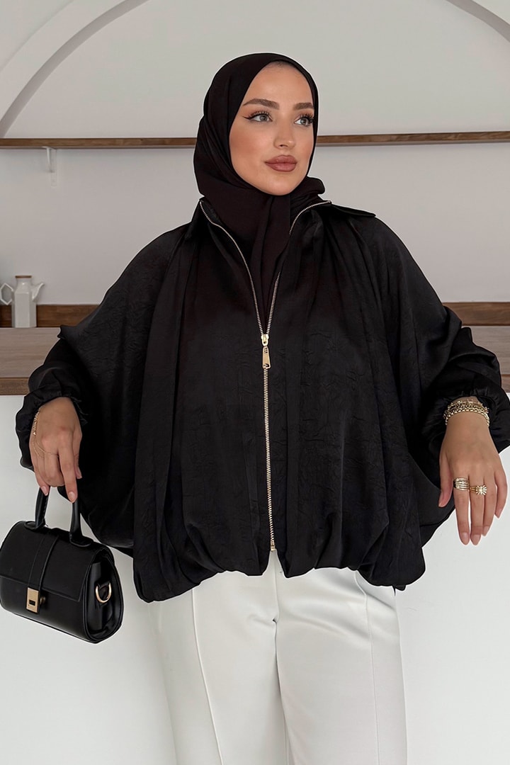 Zra Saten Bomber Ceket