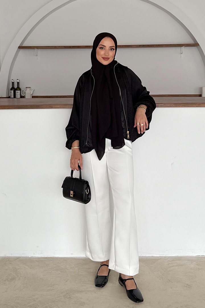 Zra Saten Bomber Ceket