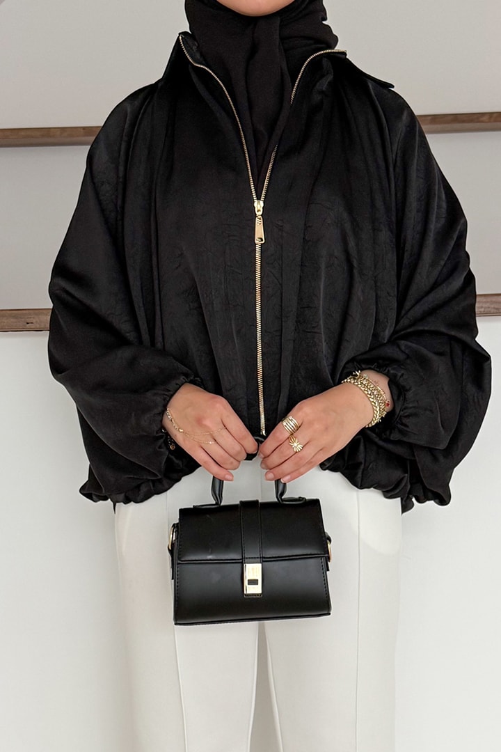 Zra Saten Bomber Ceket