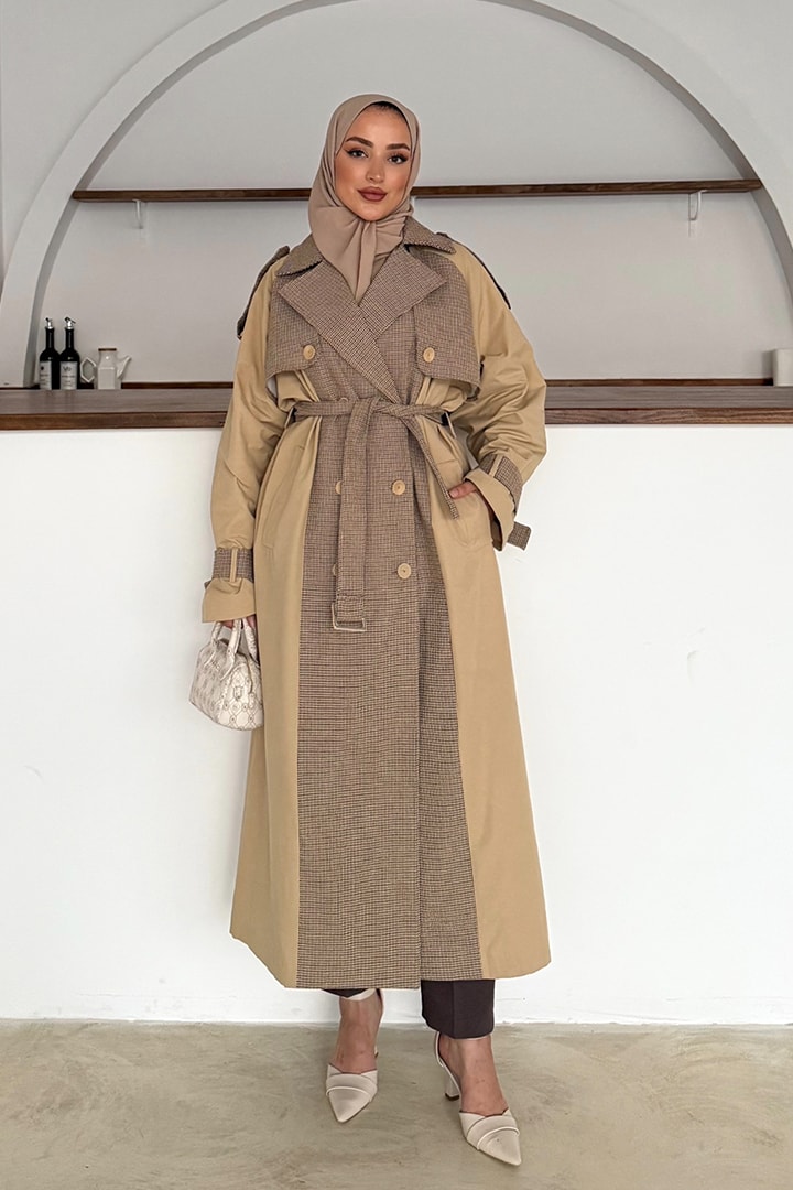 Kazayağı Detaylı Trençkot