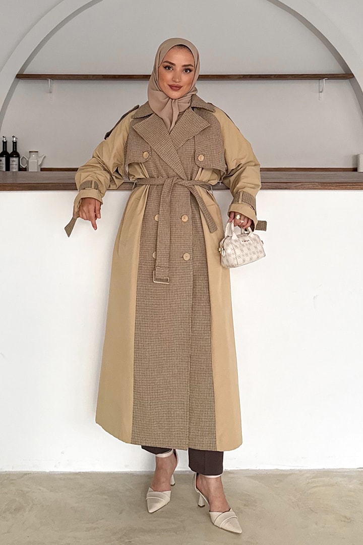 Kazayağı Detaylı Trençkot