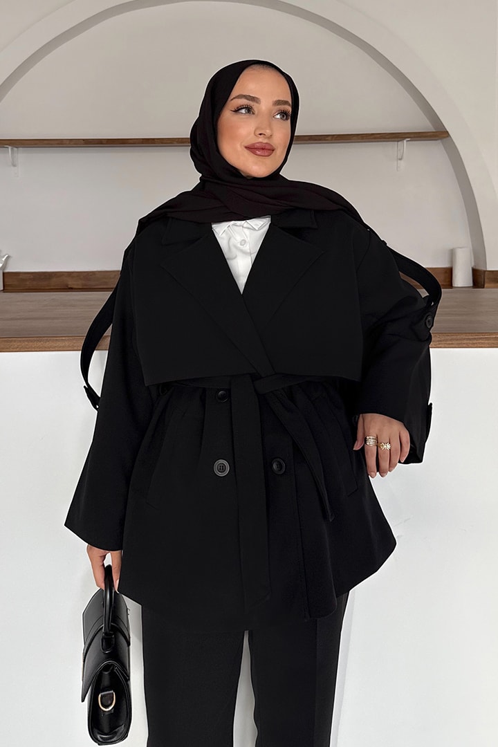 Premium Rüzgarlıklı Ara Boy Trençkot