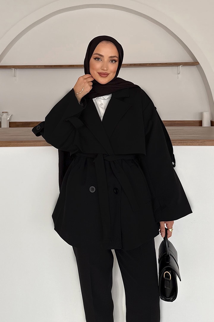 Premium Rüzgarlıklı Ara Boy Trençkot