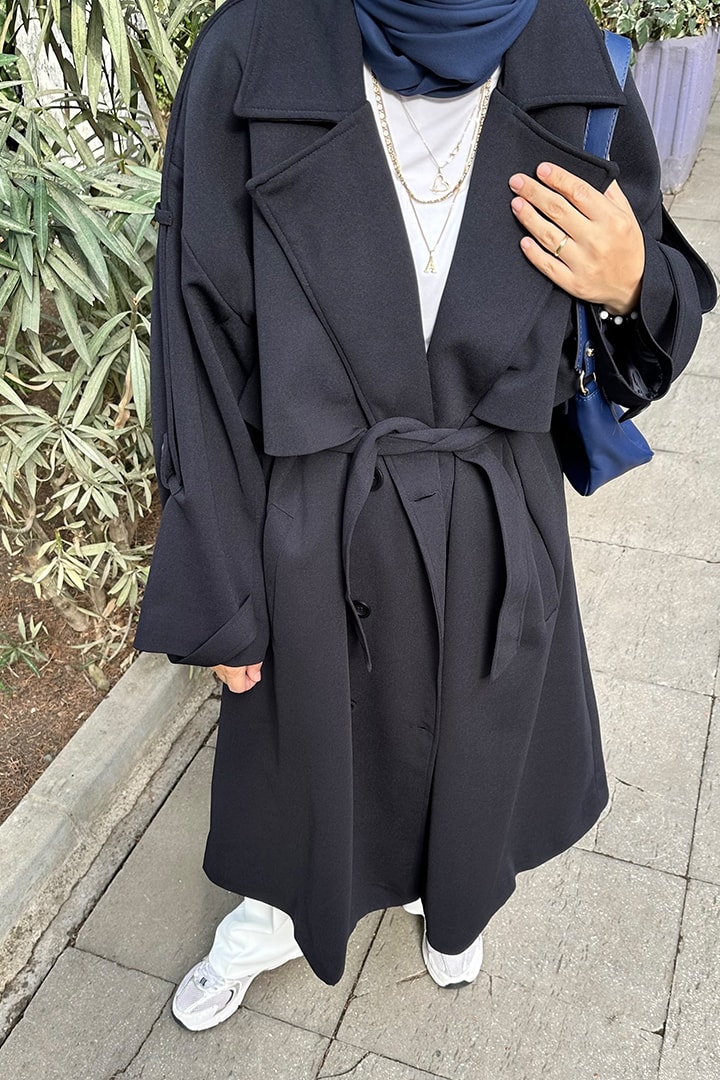 Rüzgarlıklı Uzunboy Trençkot