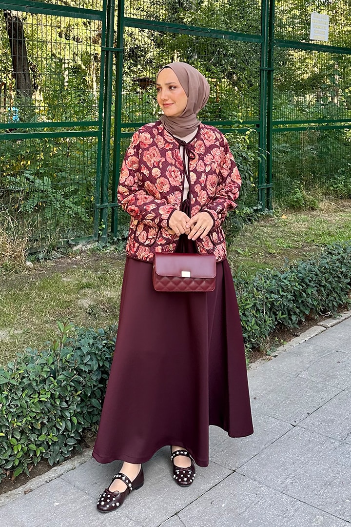 Premium Flowers Etekli Takım - Bordo