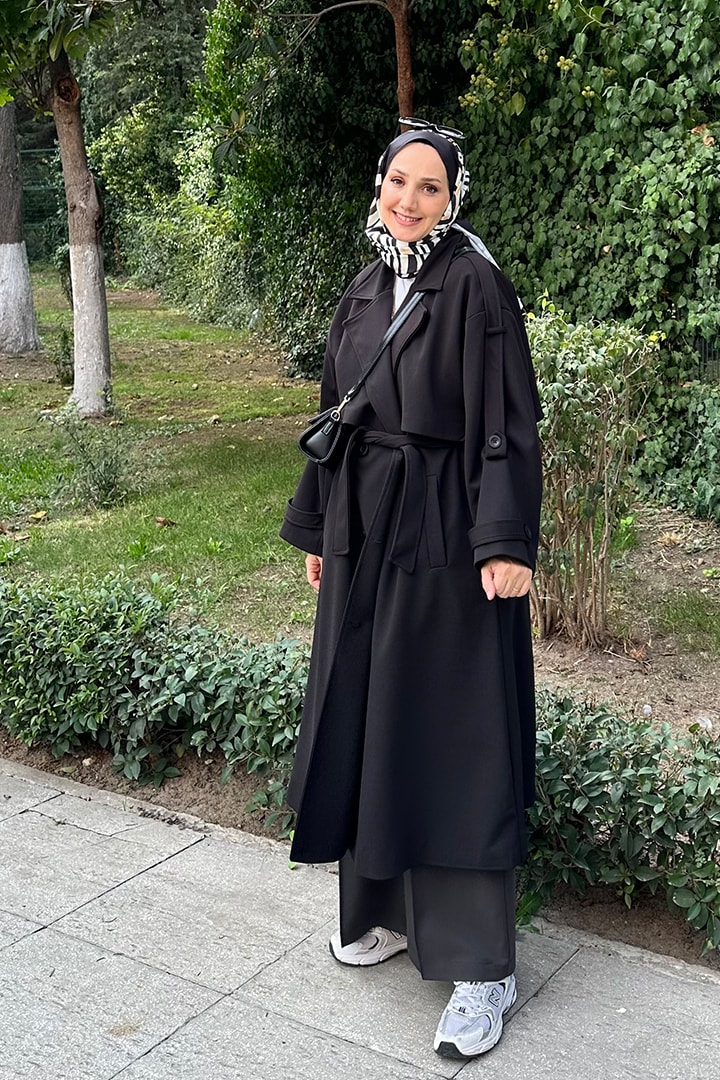 Rüzgarlıklı Uzunboy Trençkot