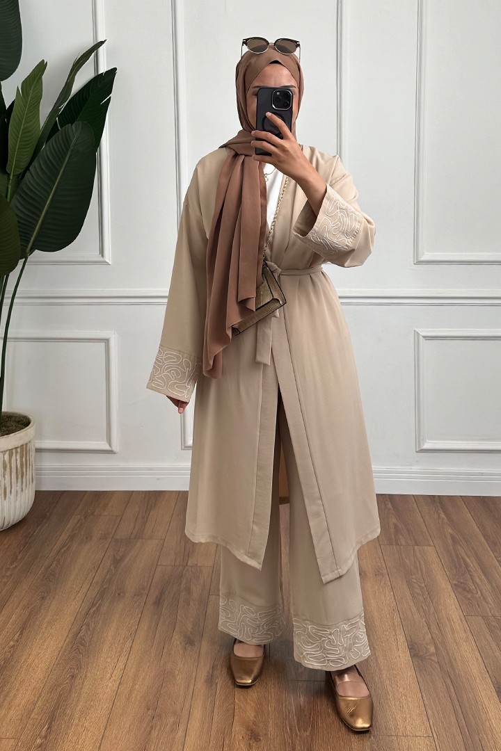 3lü Kimono Takım - Vizon