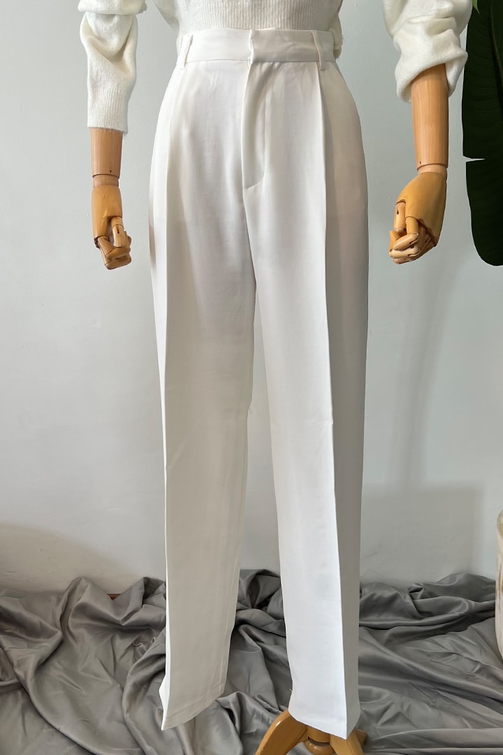 İthal Krep Pantolon - Beyaz
