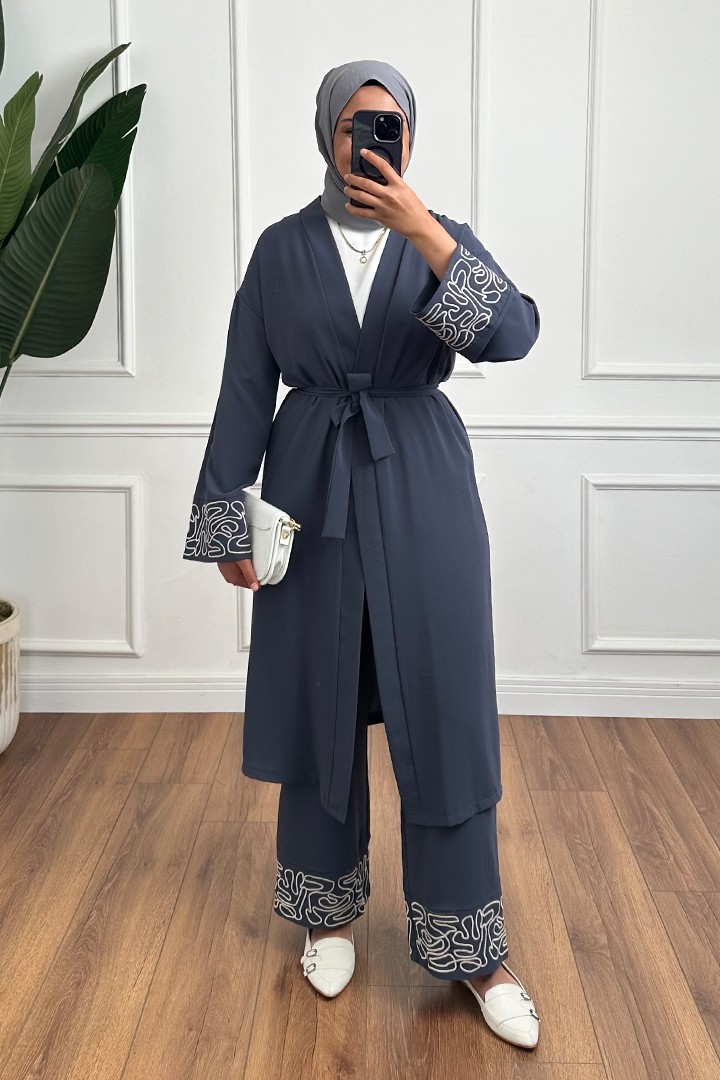 3lü Kimono Takım - İndigo